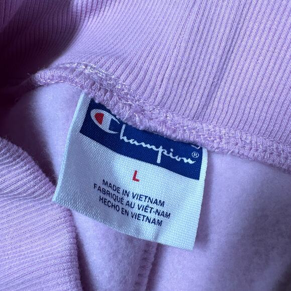 Champion NWT Shadow Script Girls Sweatpants Pink Size L Drawstring Waist Pockets - Picture 3 of 9